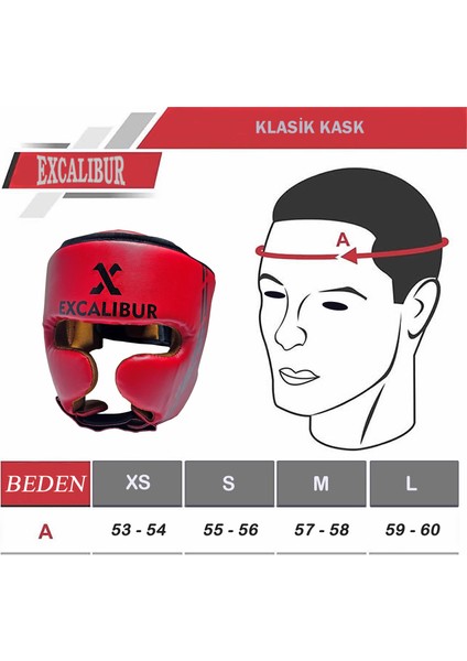 Klasik Boks Antrenman Kaskı Kırmızı M indirimleri