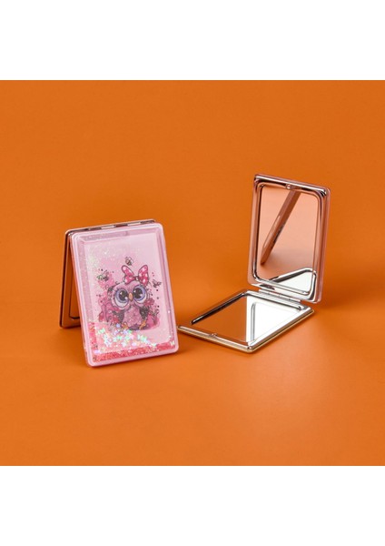 Simli Mini Cep Aynası - Asorti - 8X6X2 cm modelleri