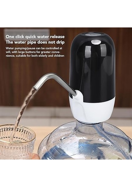 Su Şişesi Pompası, Taşınabilir Çift Pompa Paslanmaz Çelik Su Çıkışlı Elektrikli Su Sebili USB Şarjı Ev Mutfak Ofis Kamp Için Otomatik Içme Suyu Pompası fiyatları