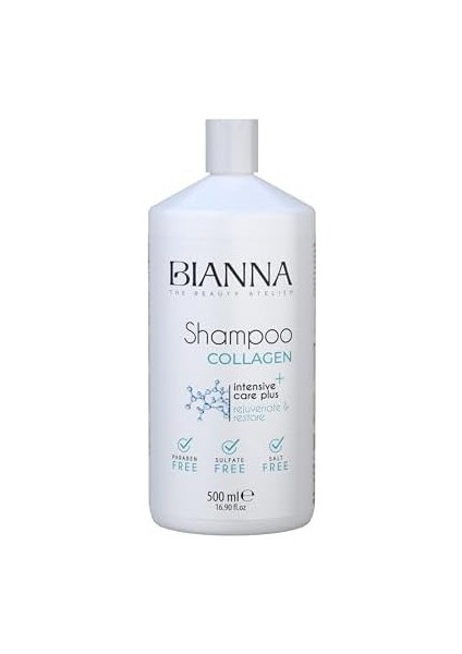 Bianna Kolajen Tuzsuz Sülfatsız ve Parabensiz Canlandırıcı ve Koruyucu Saç Bakım Şampuanı - 500 ml