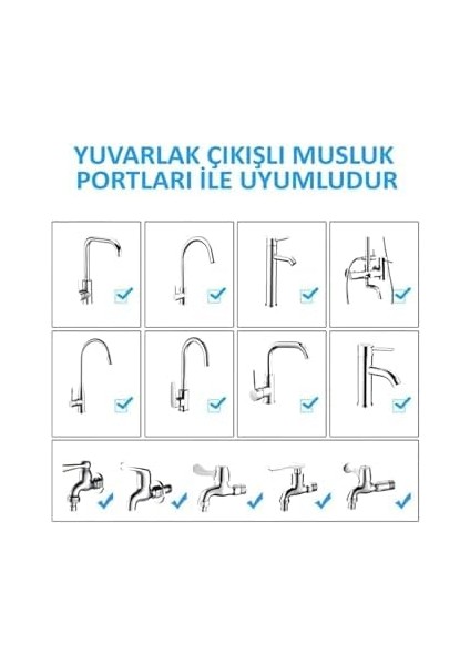 Su Tasasrruflu 3 Fonksiyonlu Mutfak Musluk Başlığı 360 Derece Oynar Başlıklı Şeffaf Görünümlü fiyatları