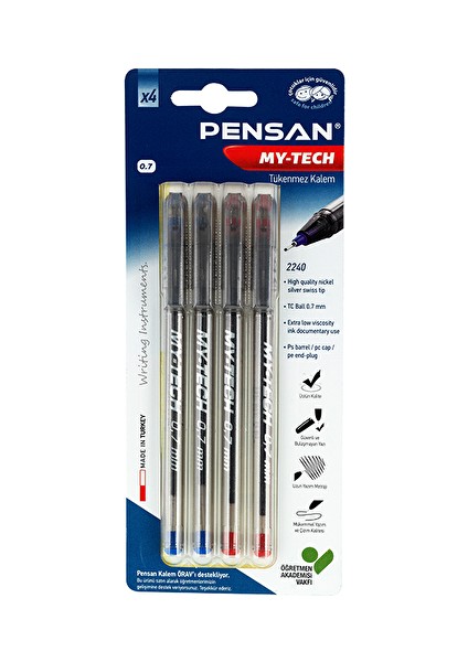 2 Adet Pensan 4'lü My-Tech Tükenmez Kalem