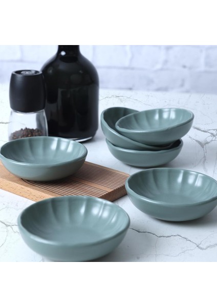 Mat Yeşil Çerezlik/sosluk 12 cm 6 Adet 322