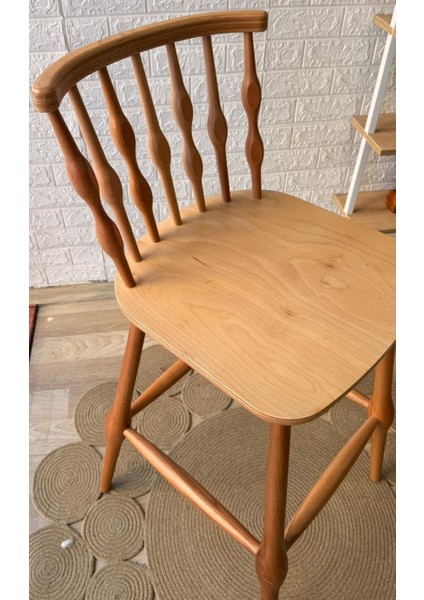 Concept Boncuk Bar Sandalyesi Naturel Ahşap Ada Sandalye modelleri