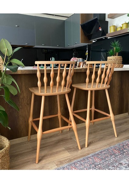 Concept Boncuk Bar Sandalyesi Naturel Ahşap Ada Sandalye indirimleri