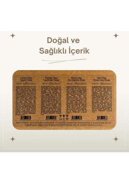 Dionesse Erkekler Için Doğal Kil Sabunu Seti - 4X120 gr - Organik & El Yapımı - Zengin Minerallerle Desteklenmiş Sülfatsız Sabun - Cilt ve Saç Bakımı Için fiyatları