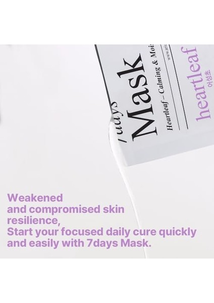 Ariul 7 Days Mask Heartleaf P - Yatıştırıcı & Nemlendirici Kalp Yaprağı Özlü Vegan Kağıt Maske fiyatları