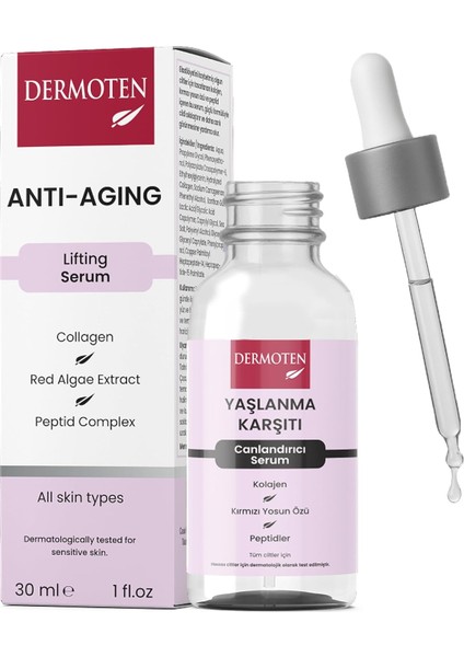 Dermoten Yaşlanma Karşıtı, Kolajen Cilt Bakım Serumu 30 ml fiyatları