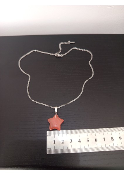 Doğal Taş Gül Kuvars Yıldız Şeklinde Kolye fiyatları