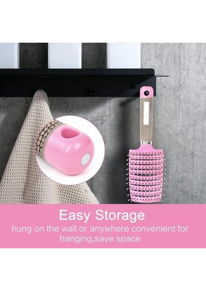 Joyzzz Havalandırmalı Kavisli Dolaşık Açıcı Saç Fırçası, Islak Kıvırcık Dolaşık Açıcı Saç Şekillendirme Aletleri, Profesyonel Naylon Saç Fırçası, Fön Düzleştirme Için Masaj Saç Fırçaları (Pembe)