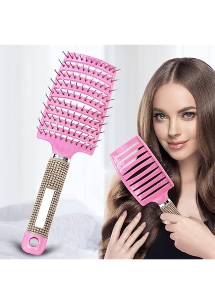 Joyzzz Havalandırmalı Kavisli Dolaşık Açıcı Saç Fırçası, Islak Kıvırcık Dolaşık Açıcı Saç Şekillendirme Aletleri, Profesyonel Naylon Saç Fırçası, Fön Düzleştirme Için Masaj Saç Fırçaları (Pembe) fiyatları