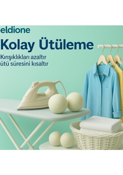 Eldione 3-Adet Yün Kurutma Topu, Kırışıklık Önleyici, Kolay Ütüleme, Yumuşatıcı, Enerji Tasarruflu, Antistatik, Wool Dryer Ball, Merinos Yünü Keçe, Tüy Toplayıcı modelleri
