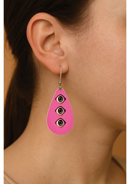 Kadın Küpe Bijuteri Özel Tasarım Desenli Ikili Kancalı Damla Küpe Vintage Eye