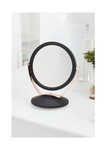 Efe Mark Süet Pvc Serisi 3x Büyüteçli Çift Taraflı Ayarlanabilir Eğimli Masa Üstü Makyaj Aynası 18X18 cm Yuvarlak modelleri