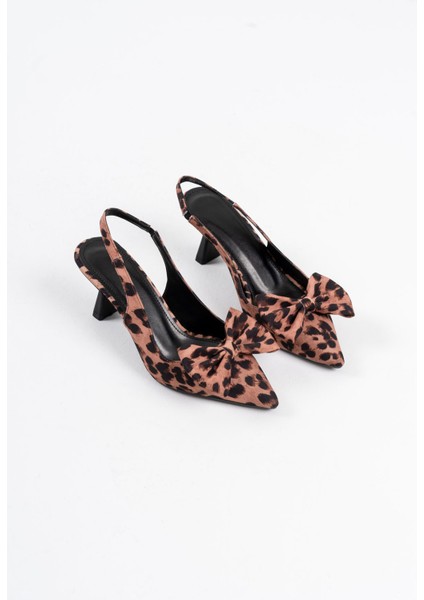 Serra Koyu Leopar Kadın Topuklu Ayakkabı