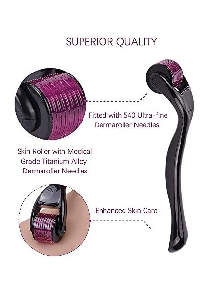 Ochılıma AG540 Titanyum Mikro Iğne Dermaroller, Yüz Için Cilt Bakımı, Yüz Kırışıklıklarına, Saç Dökülmelerine, Çatlaklara Karşı, Saç Büyümesi Için, Mikro Iğne Dermaroller Kiti, Kılıflı, 1,0 mm modelleri