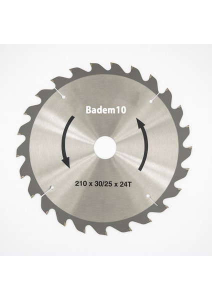 Sunta Mdf Kesme 24 Diş 210X30X25 mm Profesyonel Ahşap Kesim Uyumlu Dairesel Testere Bıçağı Modeli