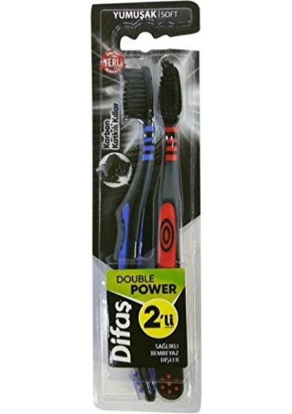 4 Adet Difaş Diş Fırçası Double Power 1+1