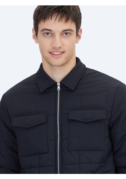 Siyah Regular Fit Bebe Yaka Casual Dokuma Mont fırsatları