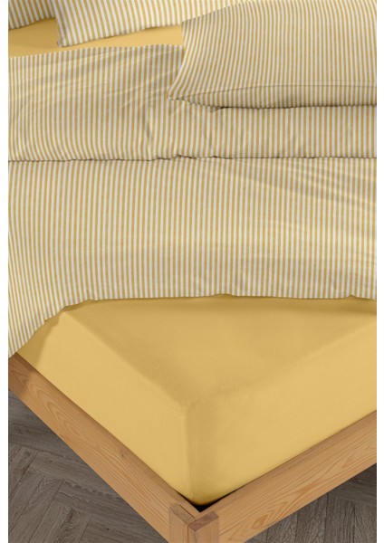 Striped %100 Pamuk Ranforce Yezra Sarı Ipliği Boyalı Nevresim Takımı Tek Kişilik - 160X220 cm modelleri