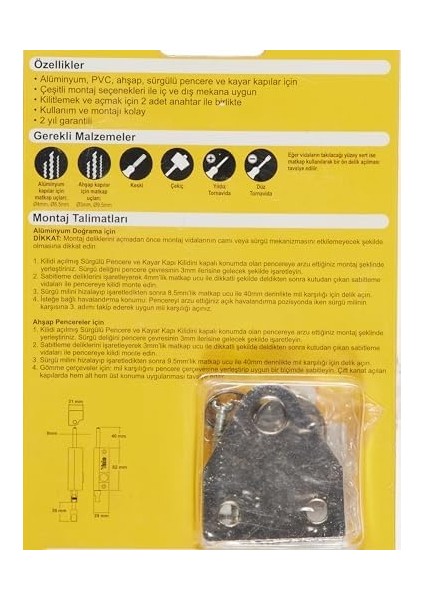 P124C Sürgülü Pencere Kilidi, Krom modelleri