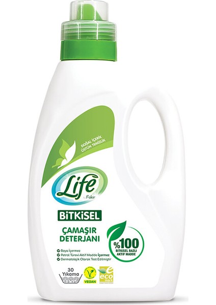 4 Adet Life By Fakir Bitkisel Vegan Sıvı Çamaşır Deterjanı 1500 ml 30 Yıkama Renkliler ve Beyazlar fiyatları