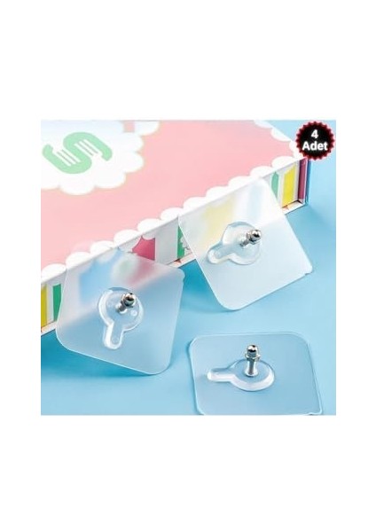 Kapı Arkası Askısı Kendinden Yapışkanlı Şeffaf Vidalı Havlu Askısı 4 Adet fiyatları