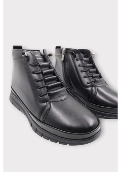 İçi Polarlı Ortopedik Fermuarlı Akıllı Bğcıklı Kadın Bot SİYAH fırsatları