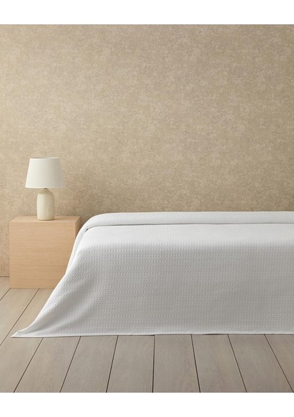 Venice Pamuklu Çift Kişilik Pike Beyaz