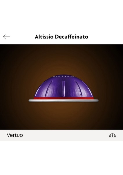 Altissio Decaffeinato Vertuo Kapsül Kahve 10 Lu (Vertuo Makineler Için Uygundur)