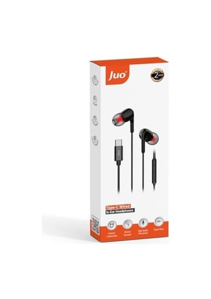 Juo Type-C Mikrofonlu Kablolu Kulak Içi Kulaklık Dac Çip Destekli Enc Gürültü Engelleme fiyatları