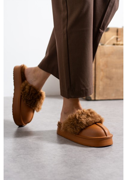 Kadın Peluş Panduf Kışlık Çıkarıp Yıkanabilir Sıcak Tutan Kürklü Kaymaz Sağlam Rahat Taban