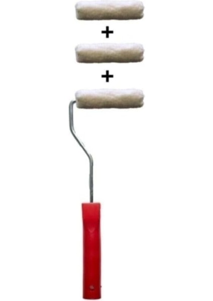 Kadife Rulo Fırça Seti 10CM Tek Ebat,kadife-3'lü EH3245