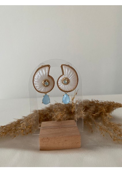 Sedefli Kabuk Model Küpe