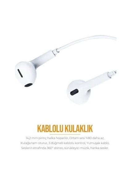 Lightning Girişli Kablolu Earpods Kulaklık, Tak Çalıştır modelleri