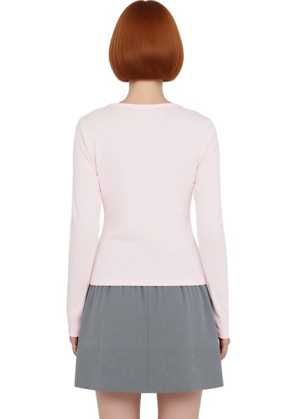 Kadın Vücuda Oturan Tam Düğmeli Bisiklet Yaka Örme Üst Kaliteli Şık Rahat Modern Zarif Günlük modelleri