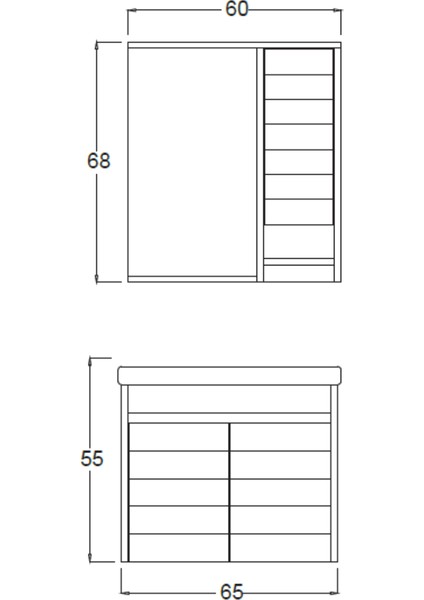 Vesta Banyo Dolabı 65 cm (Boy Dolabı Dahil Değildir.) modelleri