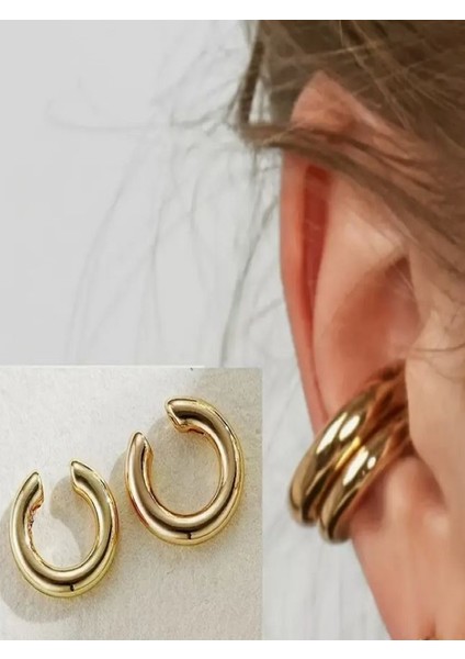 Tragus Halka Küpe-Kc Altın Kaplama