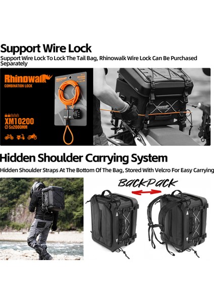 Mechanic x MJX2005BK 23L Su Geçirmez Molle Motorcu Sırt Çantası – Kask Tutucu, Yağmur Kılıfı indirimleri