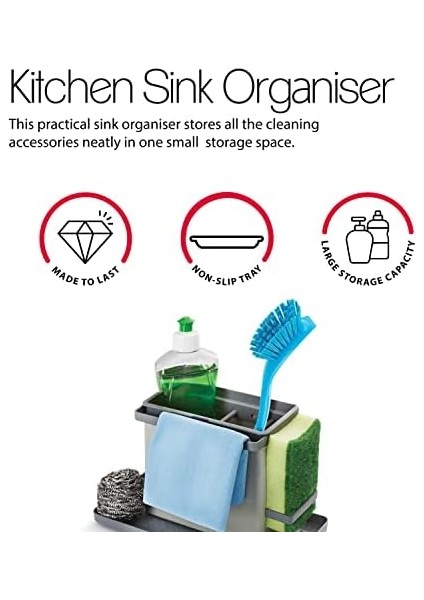 Tex - Plastik Modüler Mutfak Temizlik Düzenleyici, Gri modelleri