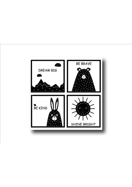 4 Parça Mdf 30X30 Tablo ST-4006