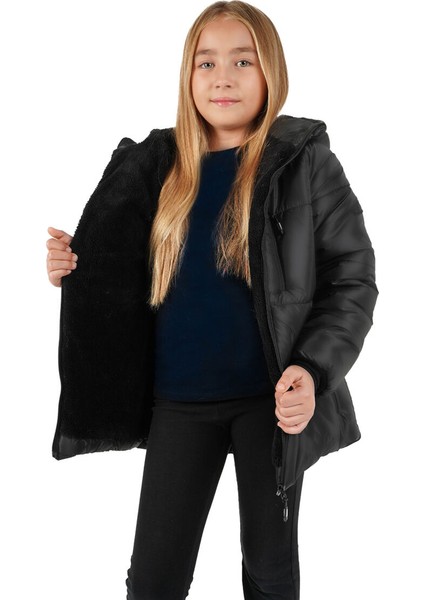 İçi Kürklü Su ve Rüzgar Geçirmez Kapüşonlu Kız Çocuk Mont fiyatları