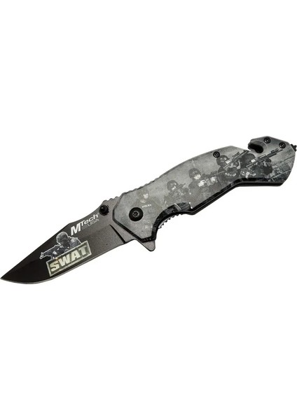 Mtech 4 23 6 Swat Kurtarma / Kamp Çakı 20CM - Yarı Otomatik, Kemerlikli, Cam Kırma ve Ip Kesme Aparatlı