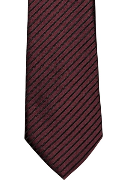 8 Cm Genişliğinde Ince Çizgili Bordo Kravat fiyatları