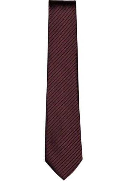 8 Cm Genişliğinde Ince Çizgili Bordo Kravat fırsatları