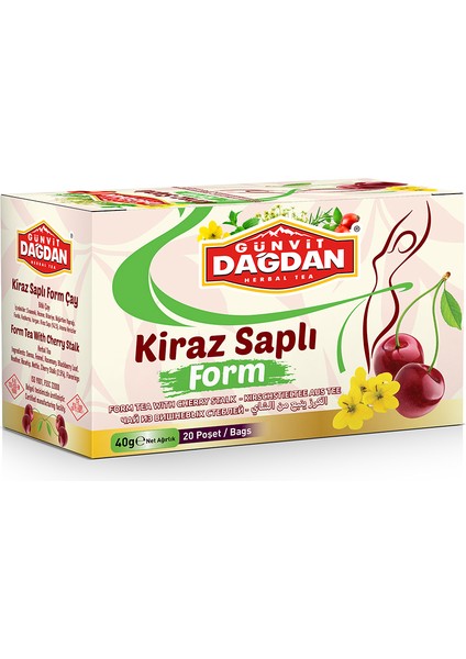 Kiraz Saplı Form Çayı Bardak Poşet 20’li