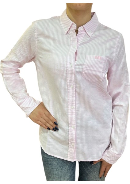 V-Frch Fıtted Oxford Logo Kadın Gomlek