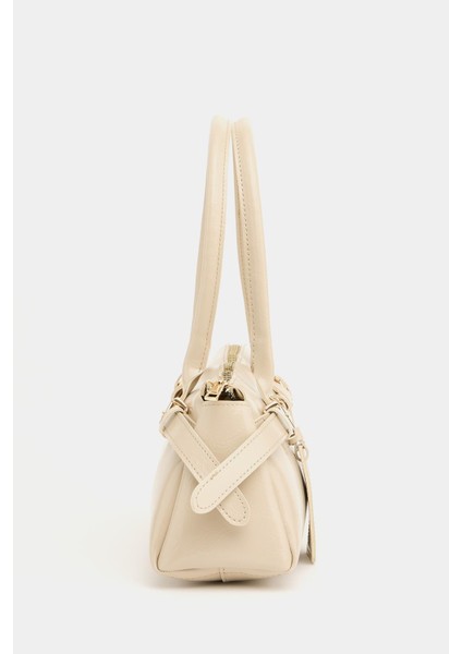 Vizon Kadın Çift Tokalı Kemer Detaylı El ve Omuz Çantası