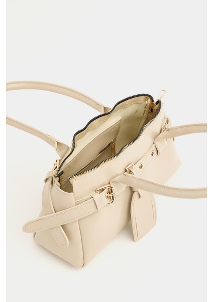 Vizon Kadın Çift Tokalı Kemer Detaylı El ve Omuz Çantası