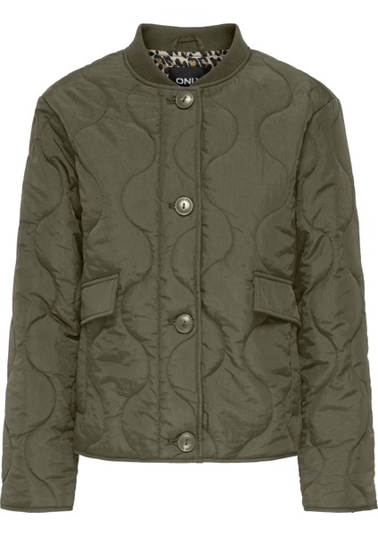 Kadın Kolej Yaka Çift Cepli Mont 15357514 Haki